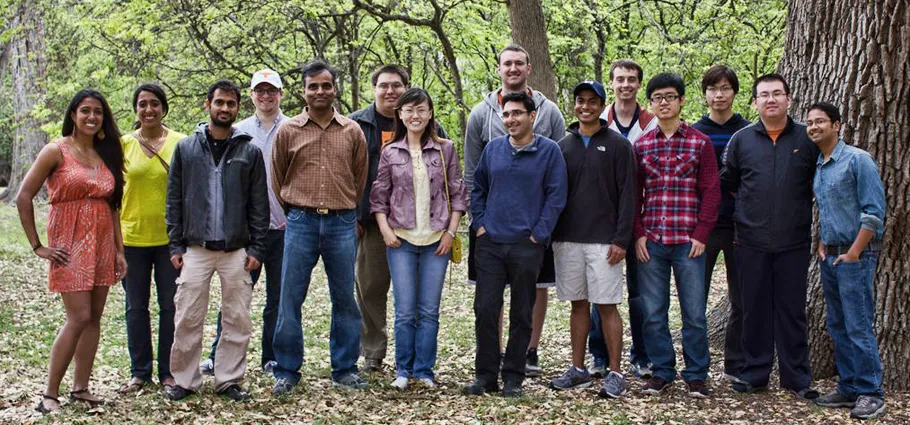 A group photo of some NASCENT Graduate students, faculty and staff BBQ social Spring 2013, hosted by NASCENT SLC with Dr. Sreenivasan